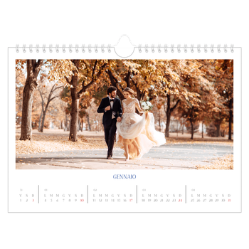 Calendario Fotografico A4 Orizzontale — Classico cobalto