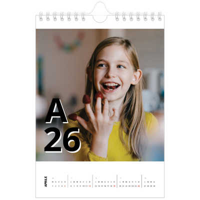 Calendario fotografico A5 — Stile lettera [Aprile]