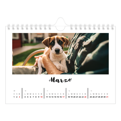 Calendario fotografico A5 — Scritto a mano [Marzo]