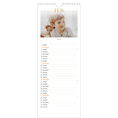 Calendario da cucina  — Testo in grande d'oro [Febbraio]