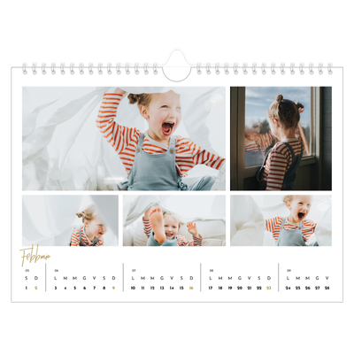Calendario fotografico A4 — Testo scarabocchiato [Febbraio]