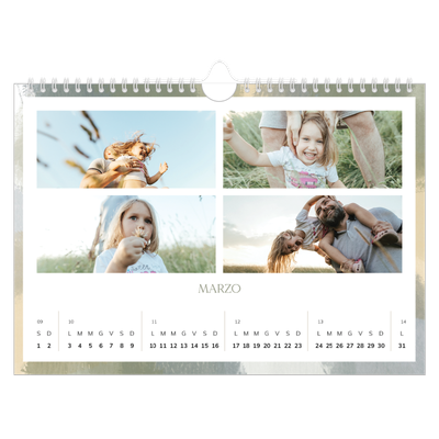 Calendario fotografico A4 — Effetto pennello [Marzo]