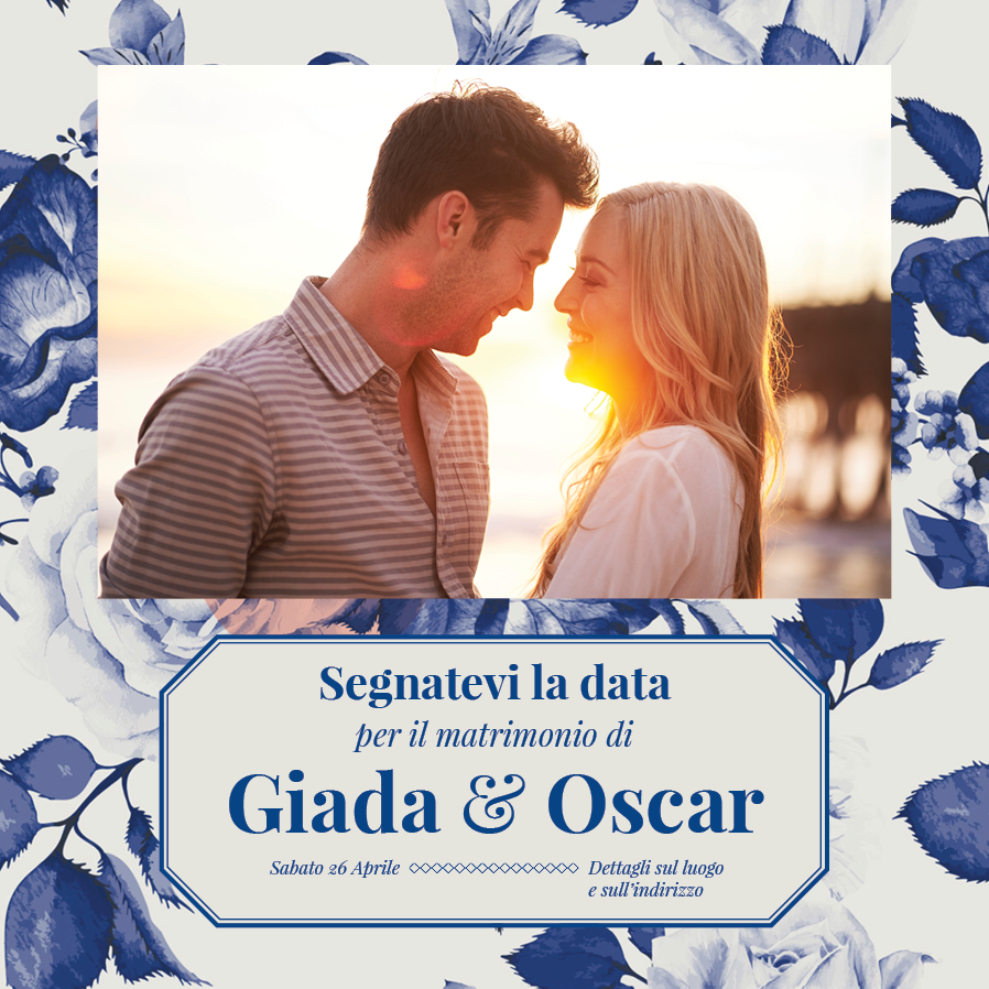 Save the date — Blu botanico