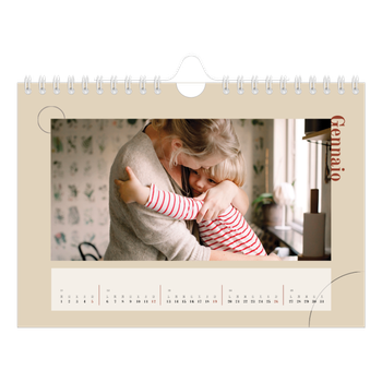 Calendario Fotografico A5 Orizzontale — Testo asimmetrico