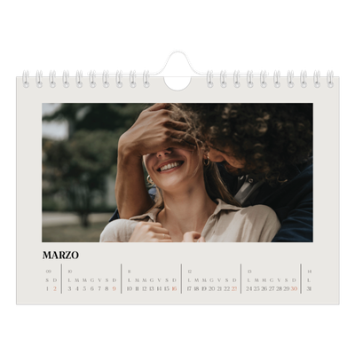 Calendario fotografico A5 — Avorio semplice [Marzo]