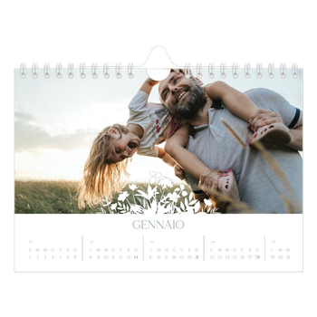 Calendario Fotografico A5 Orizzontale — Motivo floreale