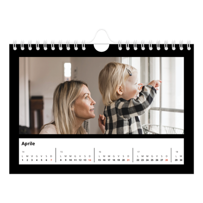 Calendario fotografico A5 — Margine nero [Aprile]