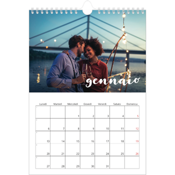 Calendario personalizzato A4 — Scrittura semplice