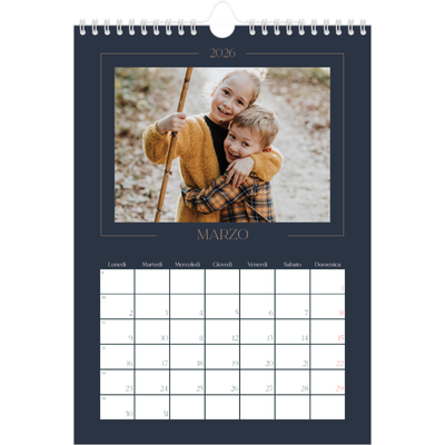 Calendario personalizzato A4 — Blu prussiano [Marzo]