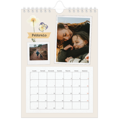 Calendario fotografico A5 — Scrapbooking vintage [Febbraio]
