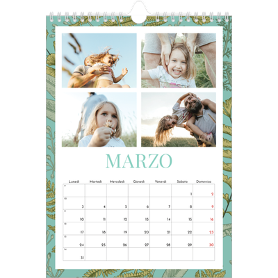 Calendario personalizzato A4 — Carta da parati floreale [Marzo]