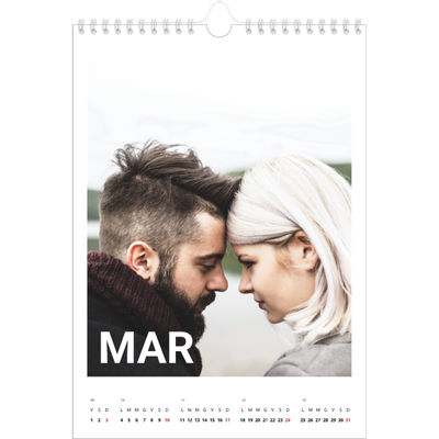 Calendario personalizzato A4 — Mese in grande [Marzo]