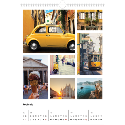 Calendario A3 verticale — Griglia fotografica [Febbraio]