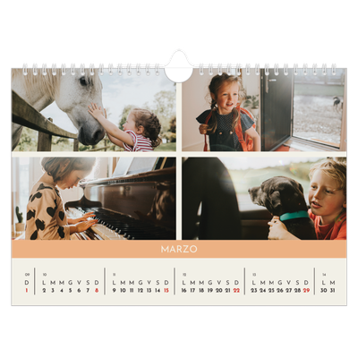 Calendario fotografico A4 — Capitoli pastello [Marzo]