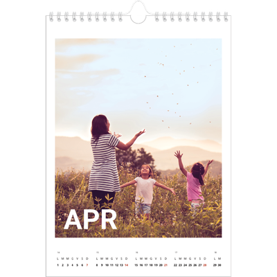 Calendario personalizzato A4 — Mese in grande [Aprile]