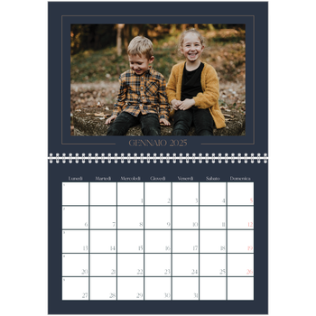 Calendario A4 Doppio — Blu prussiano