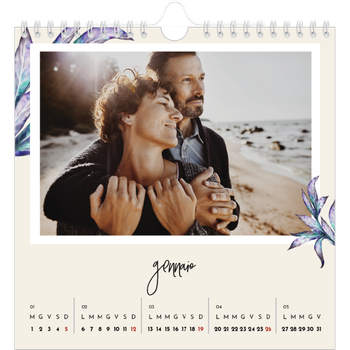 Calendario Fotografico Quadrato — Fiori dipinti