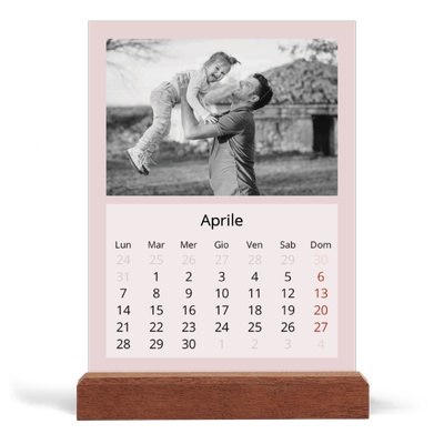Calendario con supporto in legno verticale  — Neo Scandi [Aprile]
