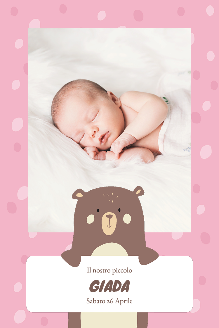 Inviti — Orsetto - rosa