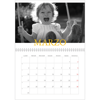 Calendario A4 Doppio — Stile tradizionale [Marzo]