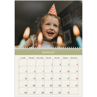Calendario A4 Doppio — Capitoli pastello [Gennaio]