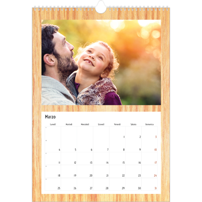 Calendario personalizzato A4 — Legno [Marzo]