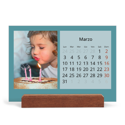Calendario con supporto in legno orizzontale  — Colora il mio mondo [Marzo]
