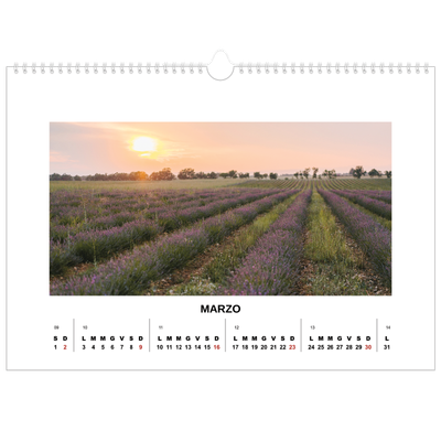 Calendario A3 orizzontale  — Foto semplice [Marzo]