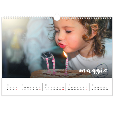 Calendario A3 orizzontale  — Scrittura semplice [copertina]