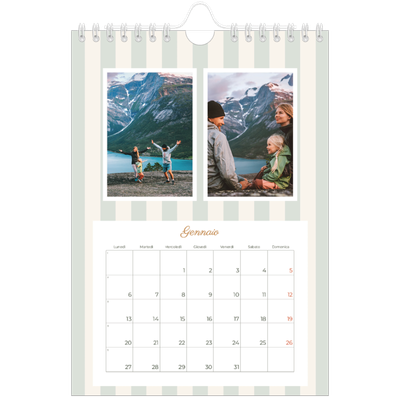 Calendario fotografico A5 — Scrittura e strisce [Gennaio]