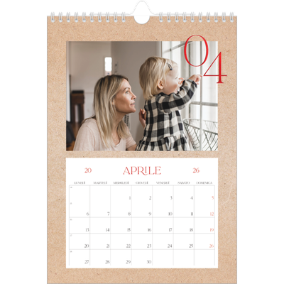 Calendario personalizzato A4 — Esplosioni di rosso [Aprile]