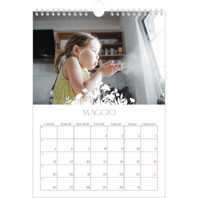 Calendario personalizzato A4 — Motivo floreale [copertina]
