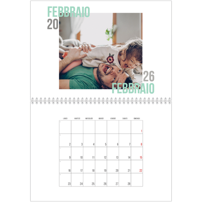 Calendario A4 Doppio — Tipo di coppia [Febbraio]