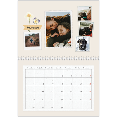 Calendario A4 Doppio — Scrapbooking vintage [Febbraio]