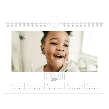 Calendario Fotografico A5 Orizzontale — Tipografia mista