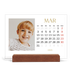 Calendario con supporto in legno orizzontale  — Testo in grande d'oro [Marzo]