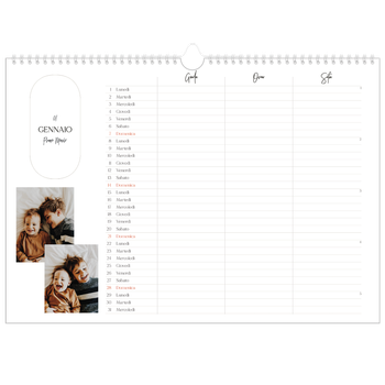 Calendario Fotografico A3 Orizzontale — Fare programmi - Famiglia di 3