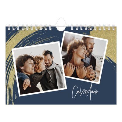 Calendario fotografico A5 — Sfondi spazzolati d'oro [copertina]