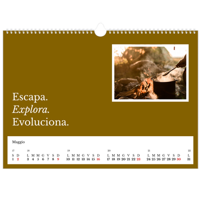Calendario A3 orizzontale  — Terra editoriale [Maggio]