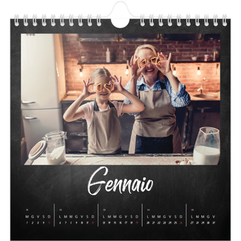 Calendario Fotografico Quadrato — Stile lavagna
