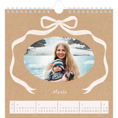 Calendari quadrati — Kraft e fiocco [Marzo]