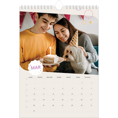 Calendario personalizzato A4 — Compleanno iconico [Marzo]