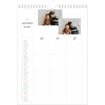 Calendario personalizzato A4 — Fare programmi - Famiglia di 3