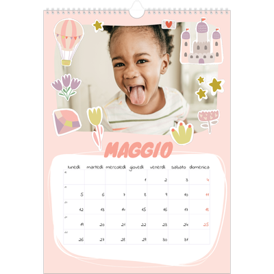 Calendario A3 verticale — Unicorno arcobaleno [copertina]