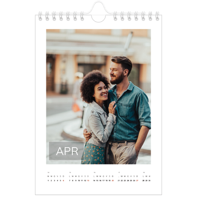 Calendario fotografico A5 — Data in sovraimpressione [Aprile]