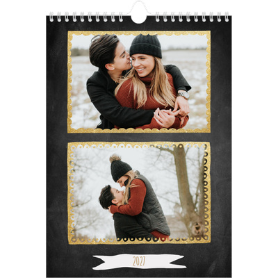 Calendario personalizzato A4 — Cornici dorate [copertina]
