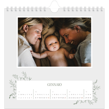 Calendario Fotografico Quadrato — Fiori disegnati a mano