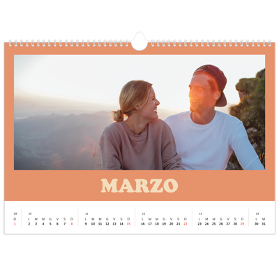 Calendario A3 orizzontale  — Cornici retrò [Marzo]