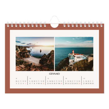 Calendario Fotografico A5 Orizzontale — Colori classici
