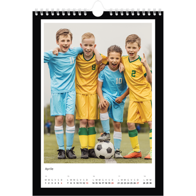 Calendario personalizzato A4 — Cornice monocromatica [Aprile]